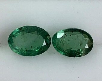 認定済み 6.5x4.5 MM 天然エメラルド ファセット オーバル 宝石 ルース エメラルド オーバル ファセット 宝石 AAA+ 品質 エメラルド - 1 個あたりの価格