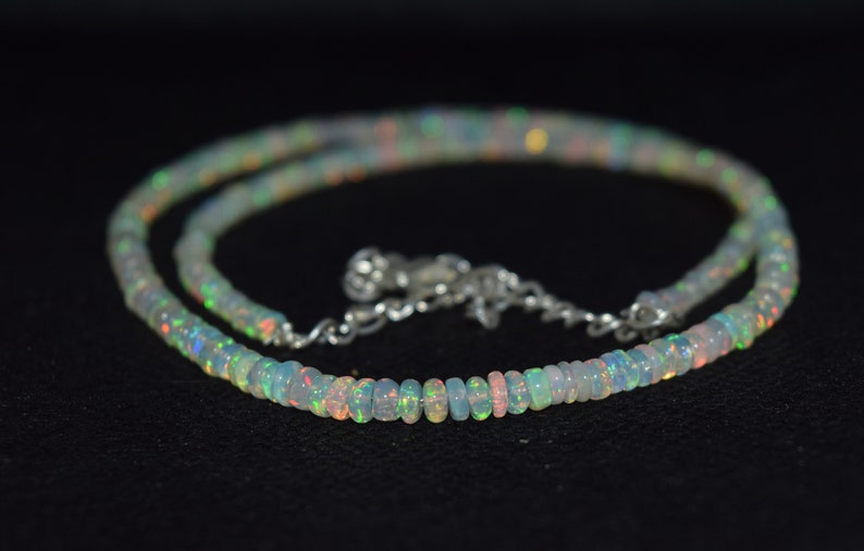 41.26Ct 16 Natural Fire Play Welo Ethiopian Opal Beads Necklace for Women