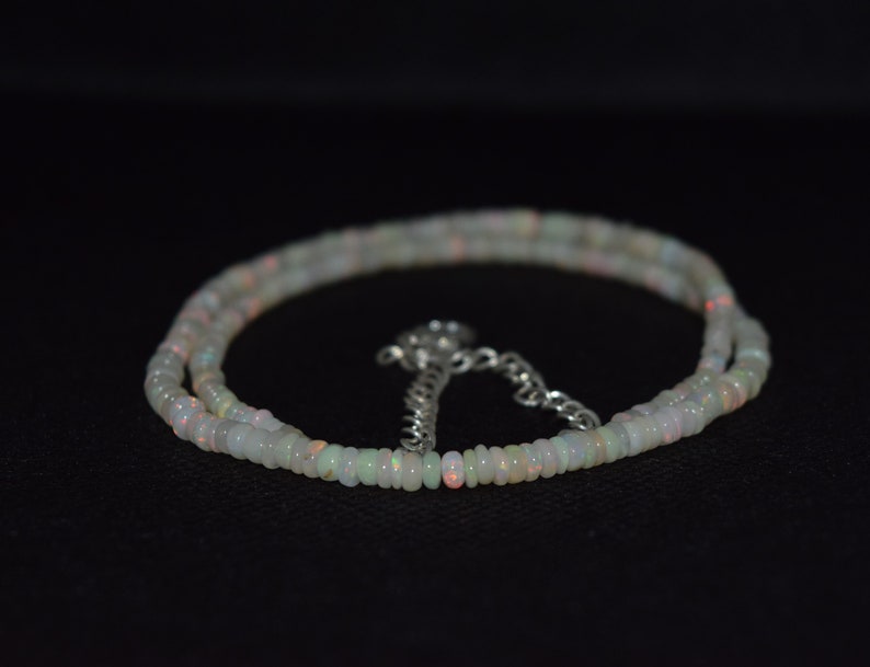38.42 Cts 16 Natural Fire Play Welo Ethiopian Opal Beads Necklace for Women