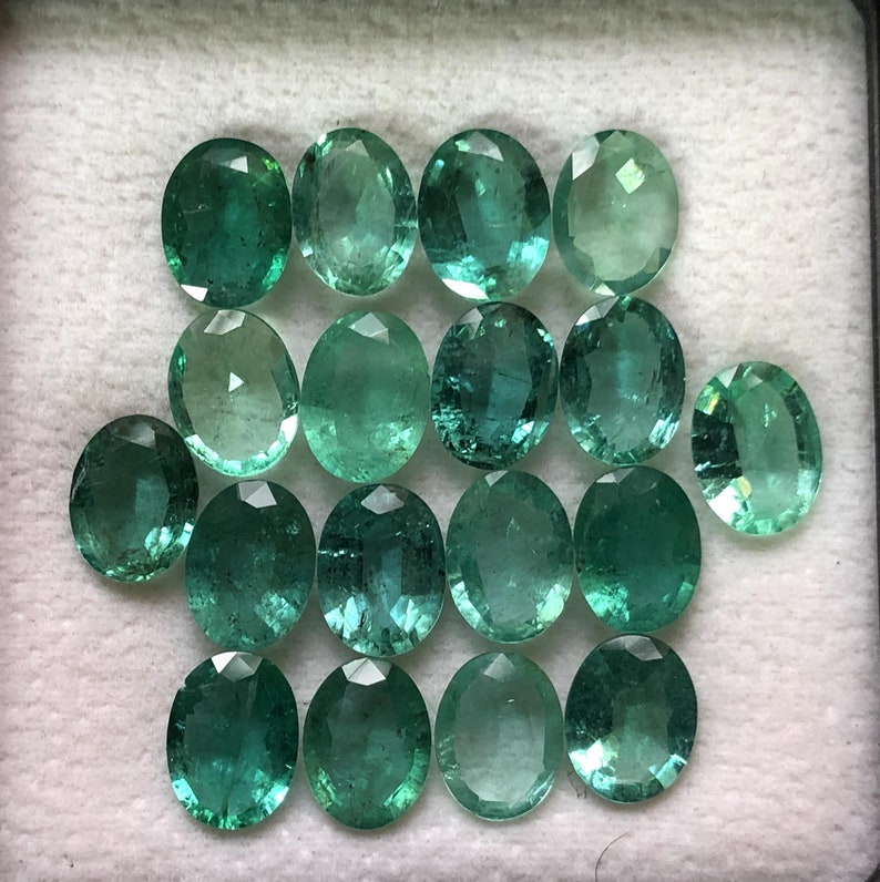Certified 8x6 Mmpeice6 Natural Emerald Faceted Oval Gemstone Etsy