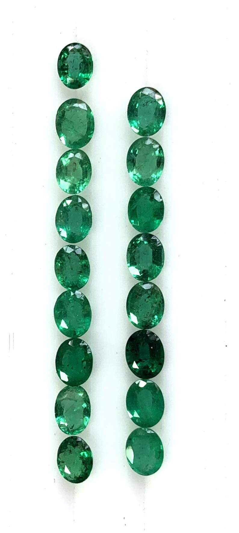 Quality Price Per stone Emerald Faceted oval Gemstone Loose Emerald Oval Faceted gemstone AAA Certified 5x4MM Natural 5peice