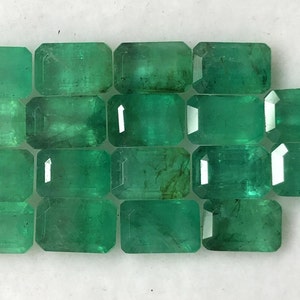 Certificado 6x4MM Natural Emerald Faceted octagon Gemstone Loose Emerald octagon Faceted gemstone AAA+ Quality Emerald - Precio por peice