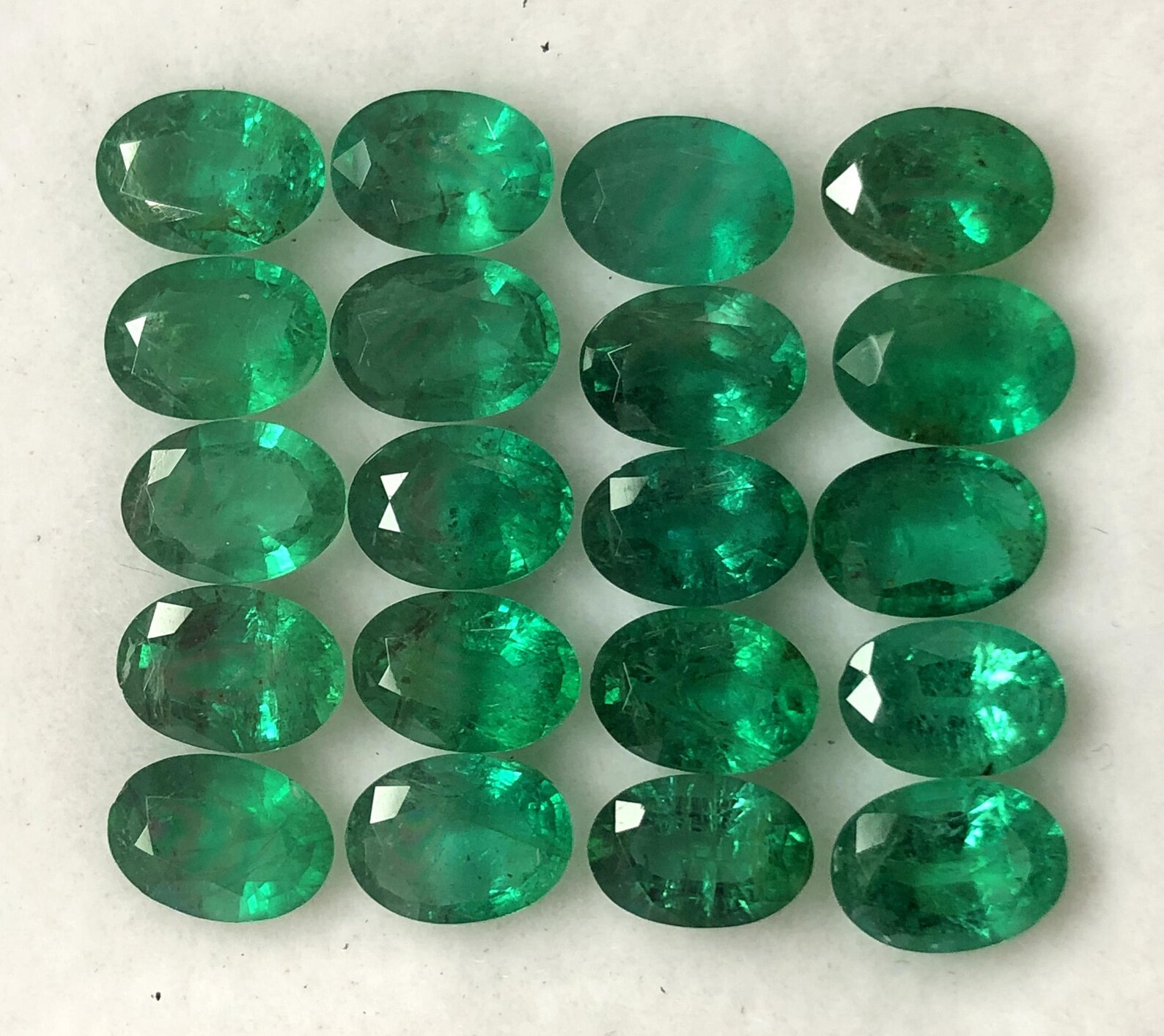 Certified 7x5MM Natural Emerald Faceted oval Gemstone Loose | Etsy