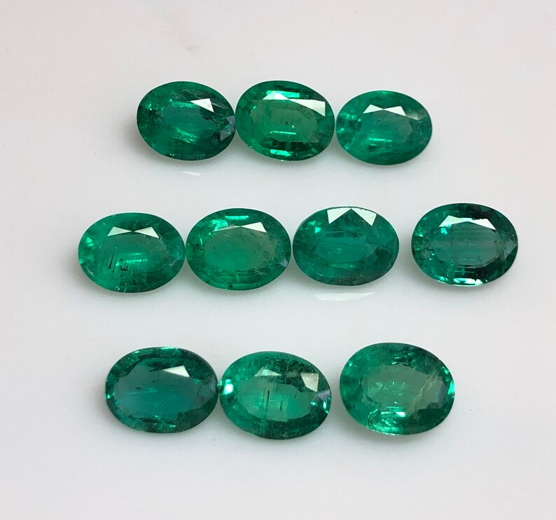 Price Per peice Quality Emerald Certified 9x7MM Natural Emerald Faceted oval Gemstone Loose Emerald Oval Faceted gemstone AAA