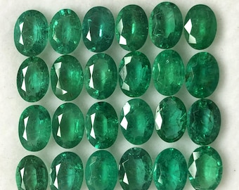 Certified 7x5MM Natural Emerald Faceted oval Gemstone Loose Emerald Oval Faceted gemstone AAA+ Quality Emerald - Price Per Peice