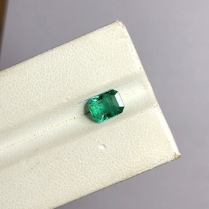 Octágono esmeralda natural/corte esmeralda 0,88 quilates verde vivo octágono suelto facetado piedra preciosa esmeralda sin tratar Piedra preciosa esmeralda de Zambia