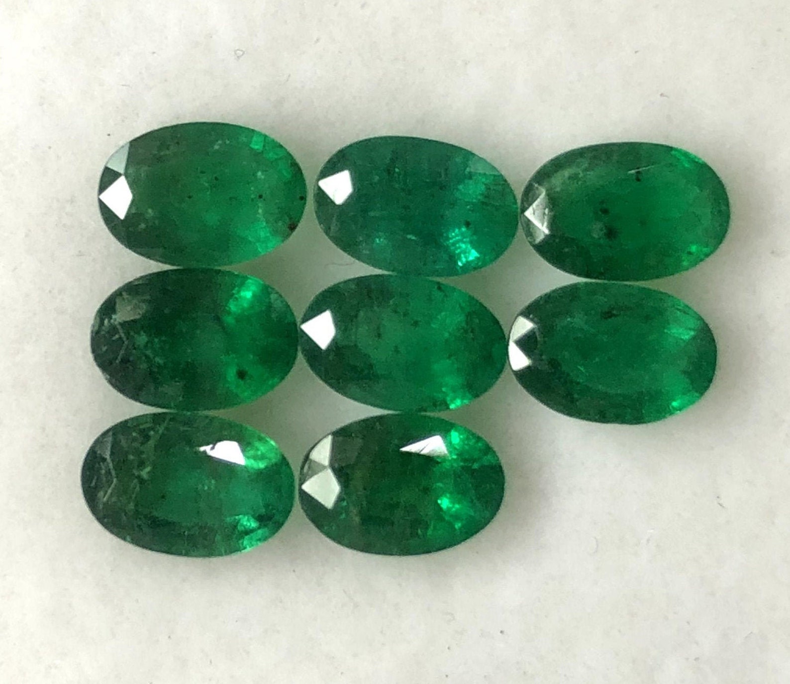 Certified 6x4MM Natural Emerald Faceted oval Gemstone Loose | Etsy