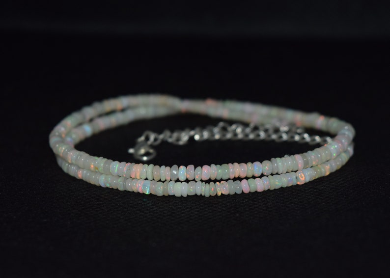 38.42 Cts 16 Natural Fire Play Welo Ethiopian Opal Beads Necklace for Women