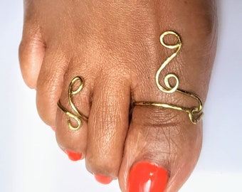 Anillos de dedo del pie ajustables de la diosa de oro / Anillos de dedo del pie ajustables de oro
