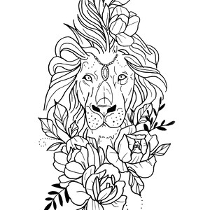 The Lion, Digital Art Print, Handmade Home Decor, Gift For All Occasions