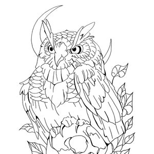 The Owl, Digital Art Print, Handmade Wall Art, Gift For All Occasions