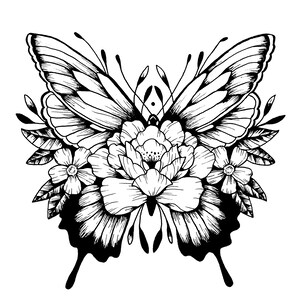 Butterfly Digital Wall Art, Handmade Home Decor, Gift for Butterfly Lovers