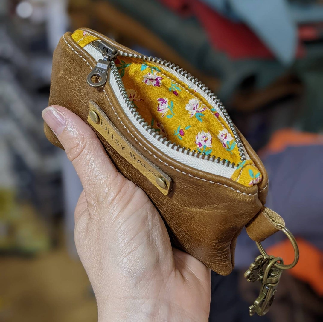 Small Leather Coin Purse Leather Purse With Keychain Leather