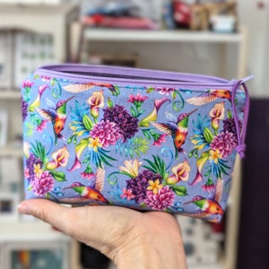 Petite trousse de maquillage en tissu pour cosmétiques pochette fantaisie colibri trousse de maquillage en tissu poulets cadeau pour amoureux des oiseaux