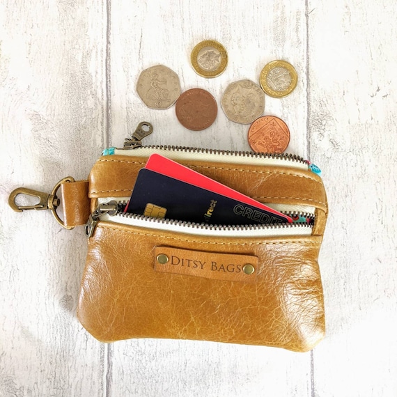 Leather Coin Purse With Animal Print Genuine Leather Leather