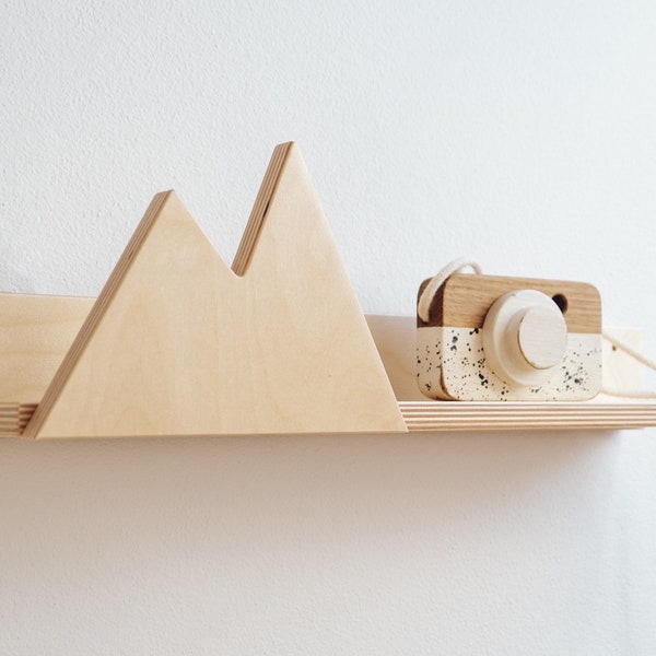 Mountain Wooden Shelf, a Wall Decoration with a Mountain