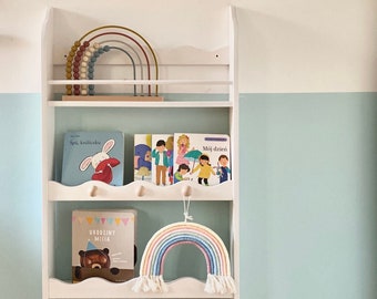 Montessori bookcase, bookshelf for kids, wall shallow, self serve book shelf