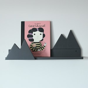 Montessori Mountain Shelf: Grey Birch Wood Kids Bookshelf