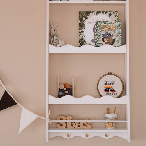 Montessori Bookcase Bookshelf for Kids Wall Shallow Self Etsy