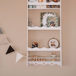 Montessori wall bookcase bookshelf shallow book shelf self serve