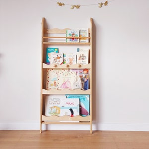 Montessori bookcase, shallow bookshelf, self serve bookshelf, plywood bookshelf, kids bookshelf , shelf for kids, modern bookcase