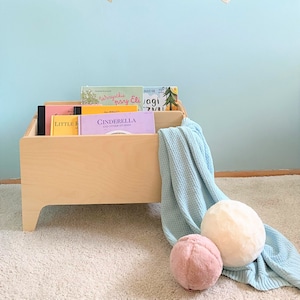 Caja de almacenamiento de juguetes Montessori, baúl, estantería para libros