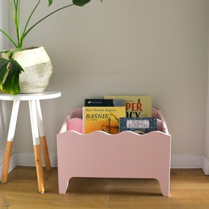 Étagère montessori en bois rose, bibliothèque pour enfants, rangement de livres, étagère pour enfants