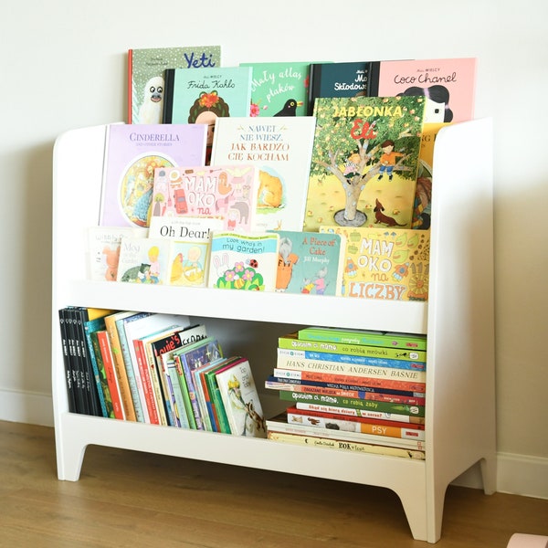 Modern Montessori bookshelf, Montessori furniture, Montessori library, Front-facing bookcase