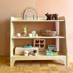 Wooden Montessori Toy Shelf, Toddler Toy Shelf, Toys Storage image 2