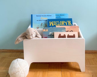 Bibliothèque Montessori, étagère pour enfants, rangement pour jouets. Poubelle poitrine