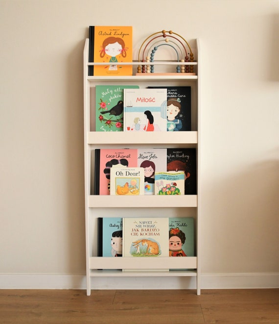 Montessori Wall Shallow Bookcase for Kids, Self Serve Book Shelf 