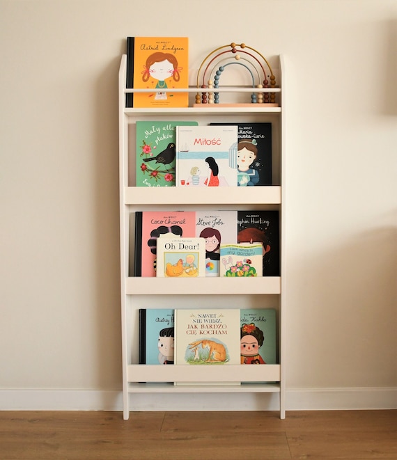 Montessori Wall Shallow Bookcase for Kids, Self Serve Book Shelf 