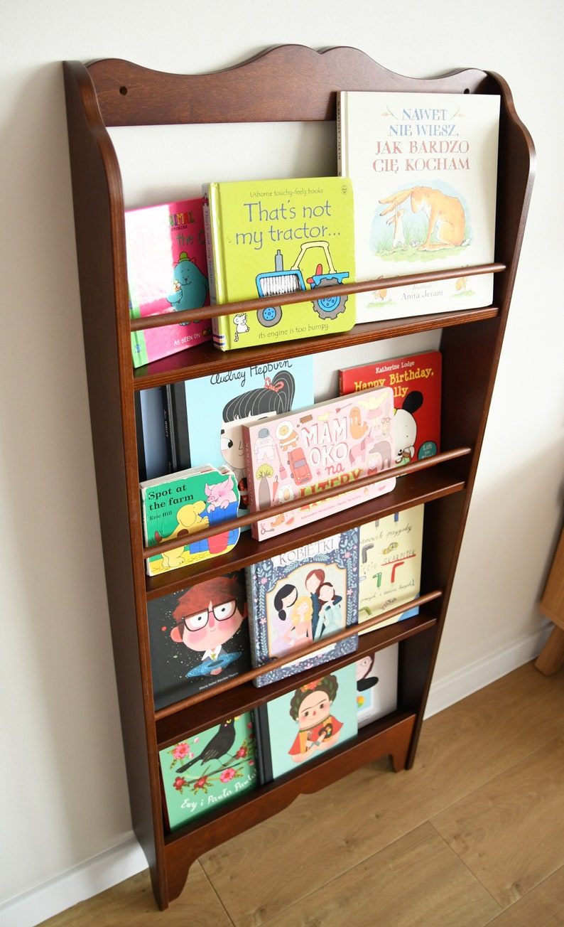 Montessori bookcase, shallow bookshelf, self serve bookshelf, plywood bookshelf, kids bookshelf , shelf for kids, modern bookcase image 3