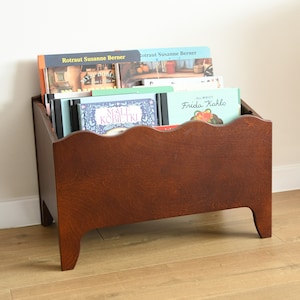 Dark brown Montessori Bookcase, Bookshelf for kids, Storage for Toys, Chest Bin