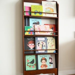 Montessori bookcase, shallow bookshelf, self serve bookshelf, plywood bookshelf, kids bookshelf , shelf for kids, modern bookcase image 2