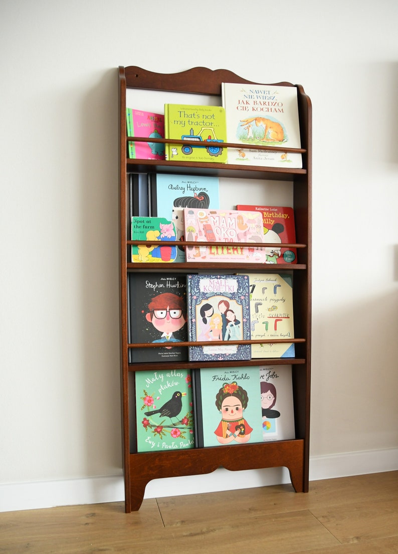 Montessori bookcase, shallow bookshelf, self serve bookshelf, plywood bookshelf, kids bookshelf , shelf for kids, modern bookcase image 2