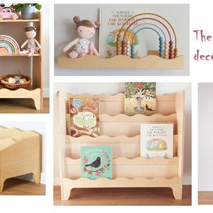 Libreria Montessori, Scatola per giocattoli, Porta libri, Libreria per bambini immagine 4