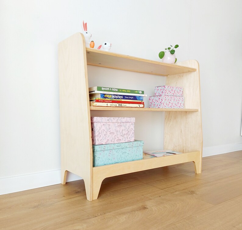 Montessori Bookcase Kids Shelving Unit Montessori Bookshelf Etsy