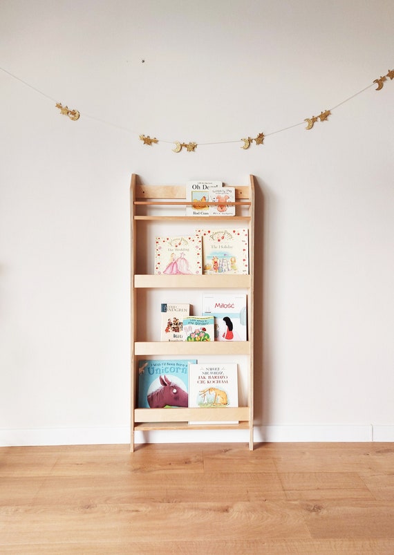 Librería Montessori, estantería de madera con almacenamiento trasero,  biblioteca natural para niños -  México