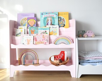 CAALMA Montessori Book Shelf - 3-Tier Toddler Front Facing Wooden Bookcase