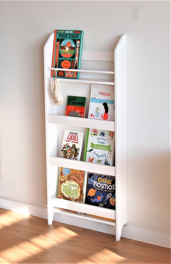 Estantería Montessori, librería, almacenamiento de libros para niños,  blanco, madera contrachapada -  España
