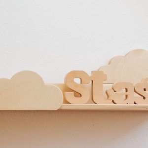 Small Clouds Shelf, Wall Decoration, Shelf with Clouds, Shelf For Baby Nursery, Kids Room, Wall Decorations, Wooden Shelf, Natural, Eco