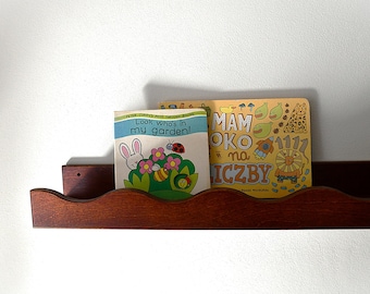 Scalloped Floating Shelf: Montessori Plywood Bookshelf
