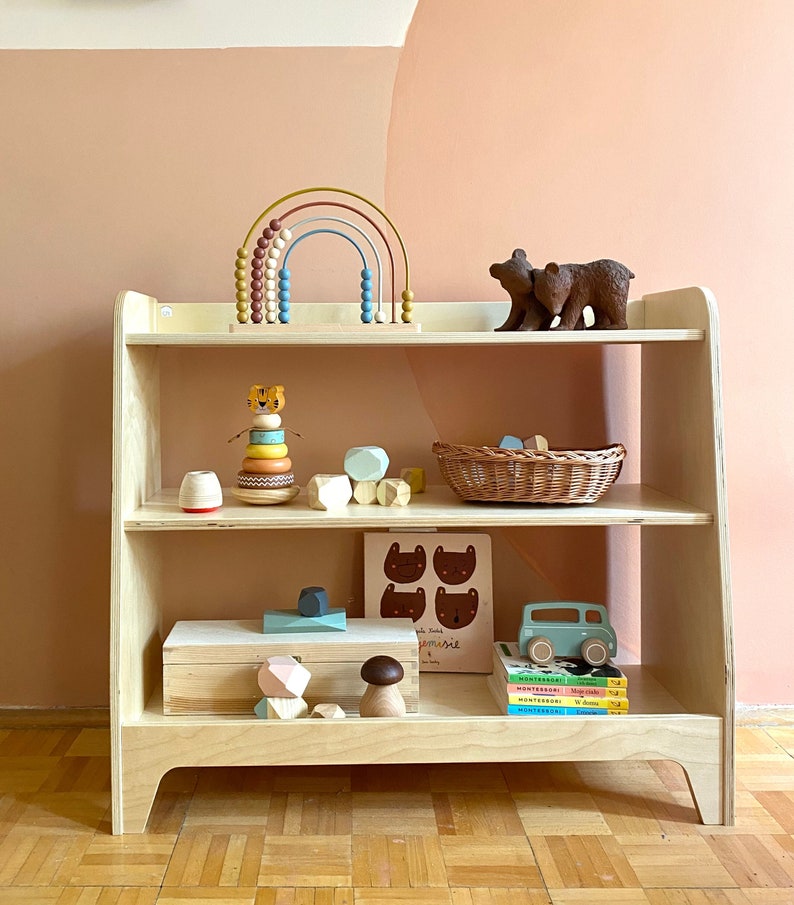 Wooden Montessori Toy Shelf, Toddler Toy Shelf, Toys Storage image 2