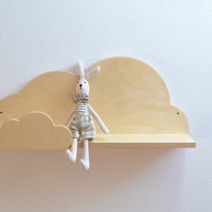 BIG Cloud Shelf, Wall Decoration, Shelf with cloud on the front, Shelf For Baby Nursery, Kids Room, Wall Decorations, Wooden Shelf, Natural