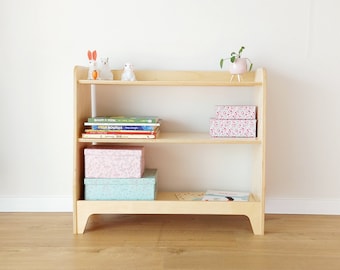 Montessori Bookshelf for Kids, Modern Toy Shelf for toddlers