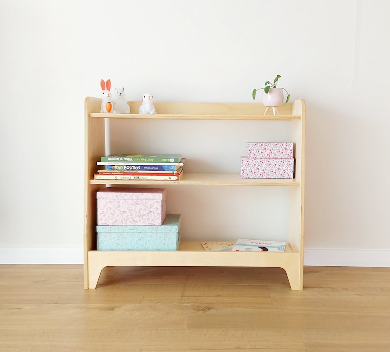 Montessori Bookcase Kids Shelving Unit Montessori Bookshelf Etsy