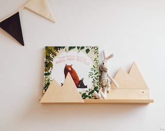 shelf with two mountains