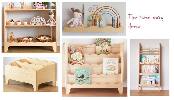 Montessori Bookcase Shallow Bookshelf Self Serve Bookshelf