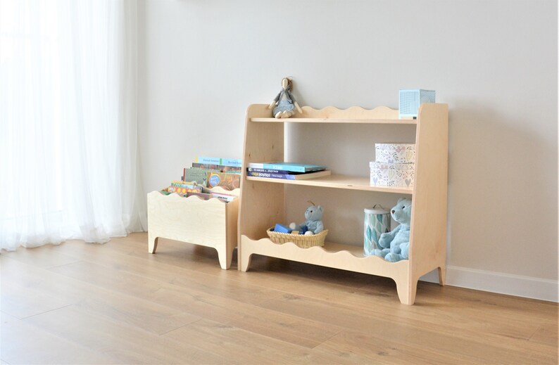 Montessori Bookcase Kids Shelving Unit Montessori Bookshelf Etsy